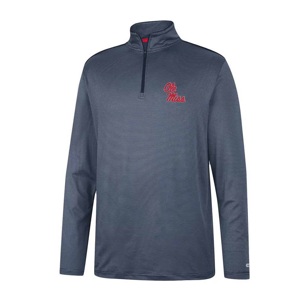 Men's Colosseum Navy Ole Miss Rebels Logo Quarter-Zip Windshirt - Image 3