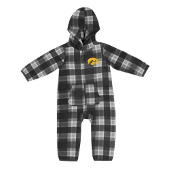 Infant Colosseum Black/Gray Iowa Hawkeyes Farays Plaid Full-Zip Hoodie Jumper