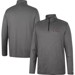Men's Colosseum Charcoal LSU Tigers Logo Quarter-Zip Windshirt