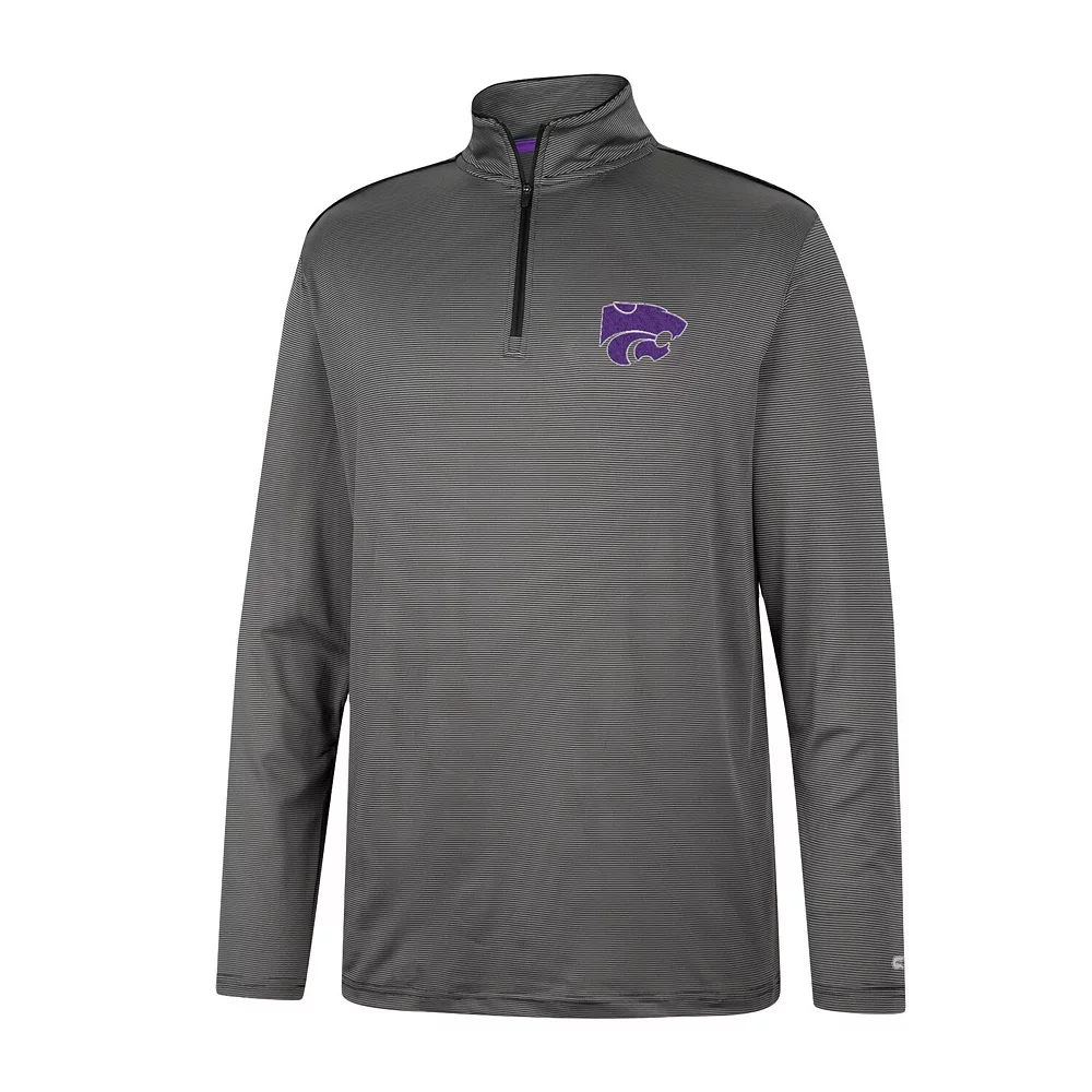 Men's Colosseum Charcoal Kansas State Wildcats Logo Quarter-Zip Windshirt - Image 3