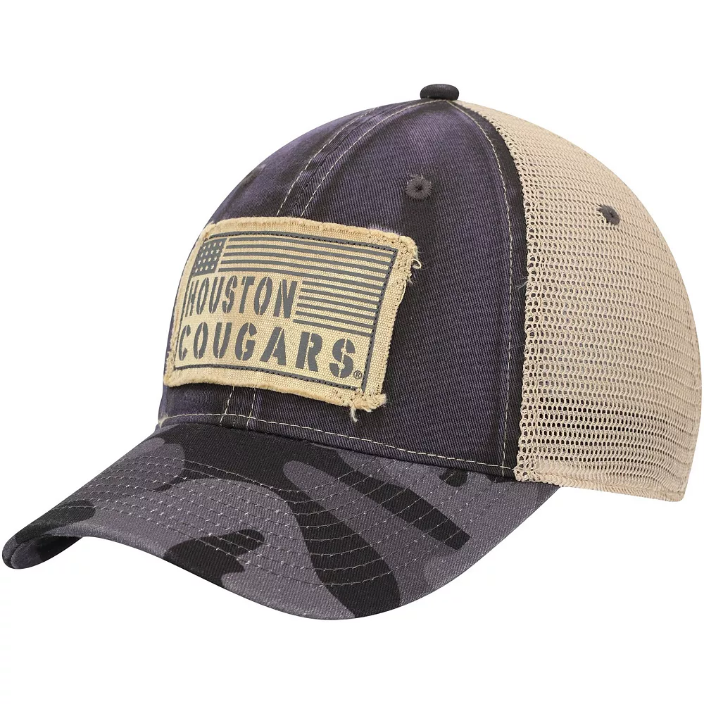 Men's Colosseum Charcoal Houston Cougars OHT Military Appreciation United Trucker Snapback Hat - Image 2