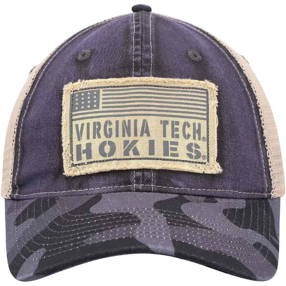 Men's Colosseum Charcoal Virginia Tech Hokies OHT Military Appreciation United Trucker Snapback Hat - Image 3