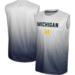 Youth Colosseum White/Navy Michigan Wolverines Max Tank Top