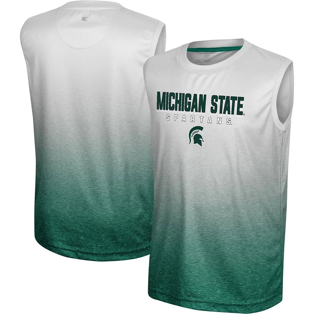 Youth Colosseum White/Green Michigan State Spartans Max Tank Top