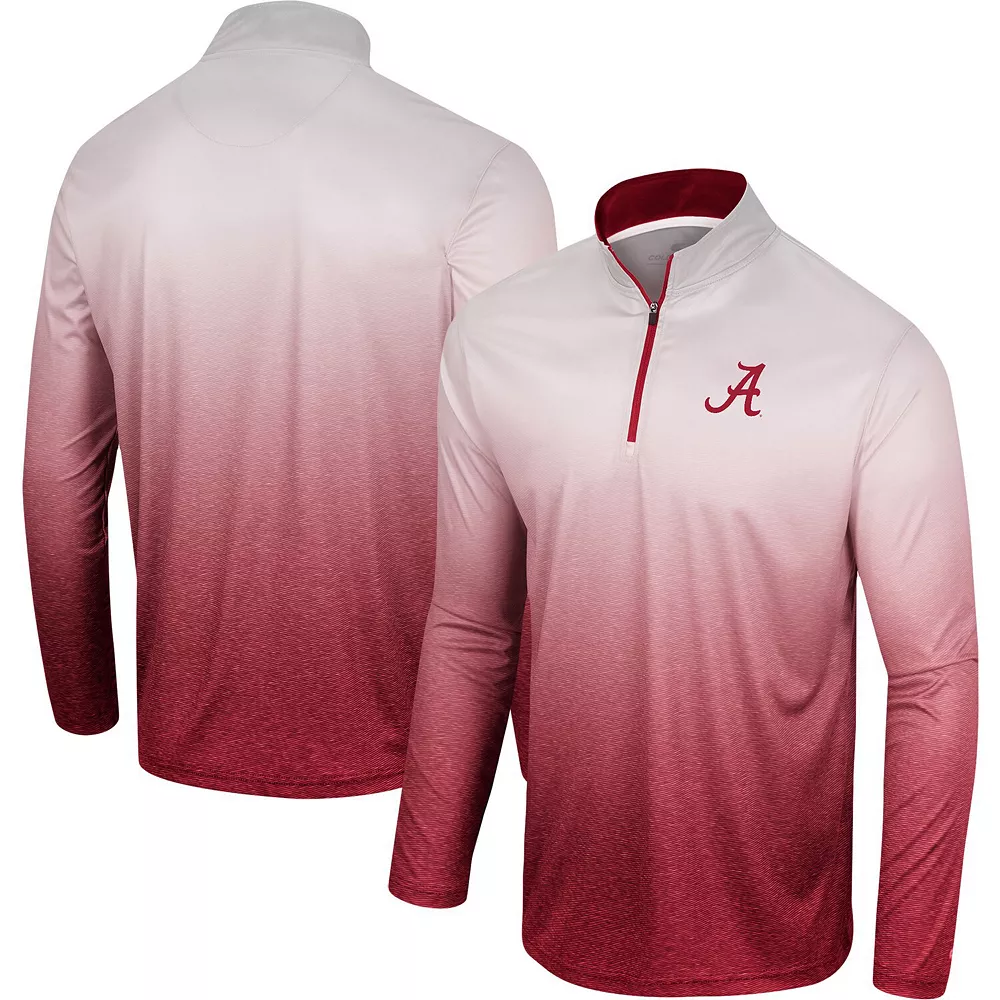 Men's Colosseum Crimson/White Alabama Crimson Tide Laws Of Physics Quarter-Zip Windshirt - Image 2