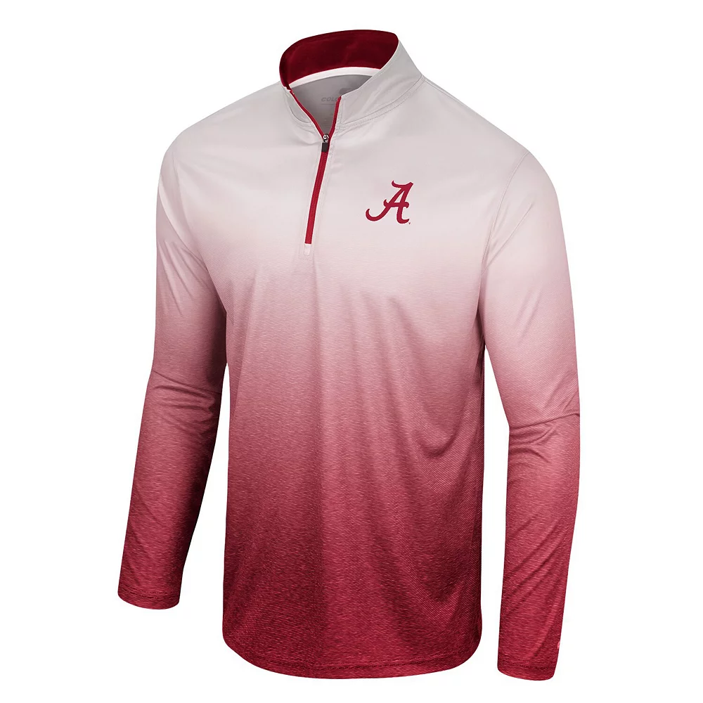 Men's Colosseum Crimson/White Alabama Crimson Tide Laws Of Physics Quarter-Zip Windshirt - Image 3