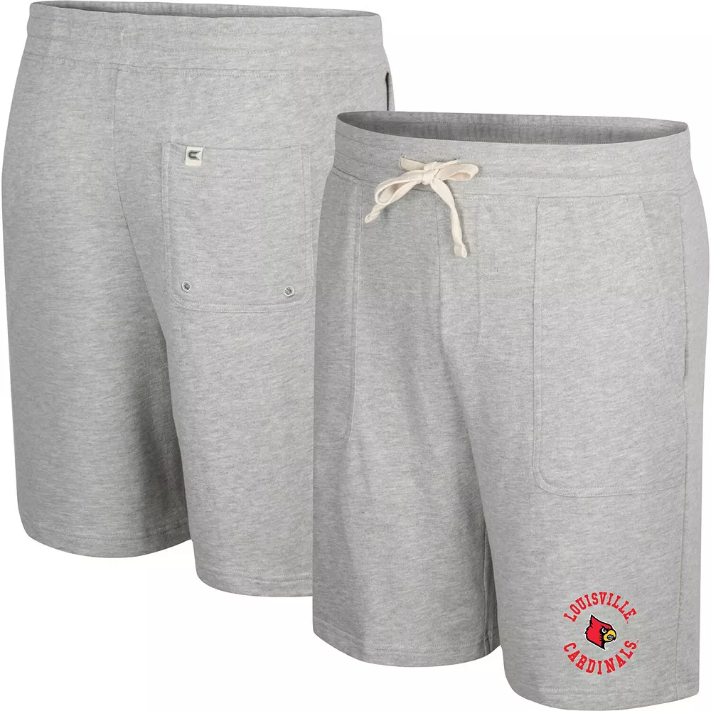 Men's Colosseum Heather Gray Louisville Cardinals Love To Hear This Terry Shorts - Image 2
