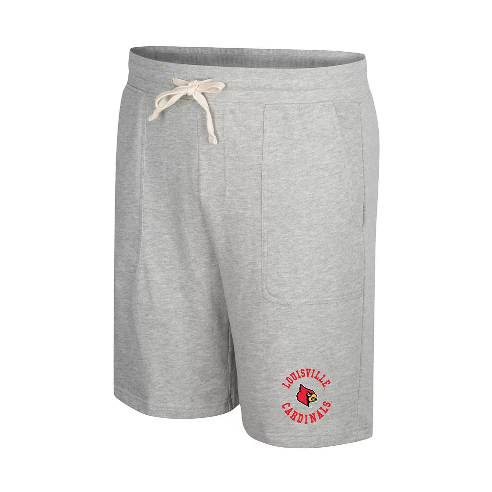 Men's Colosseum Heather Gray Louisville Cardinals Love To Hear This Terry Shorts - Image 3
