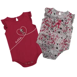 Girls Infant Colosseum Crimson/Gray Alabama Crimson Tide Sweet Pea Two-Pack Bodysuit Set