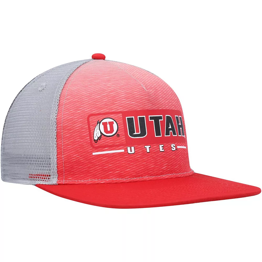 Men's Colosseum Red/Gray Utah Utes Snapback Hat - Image 4