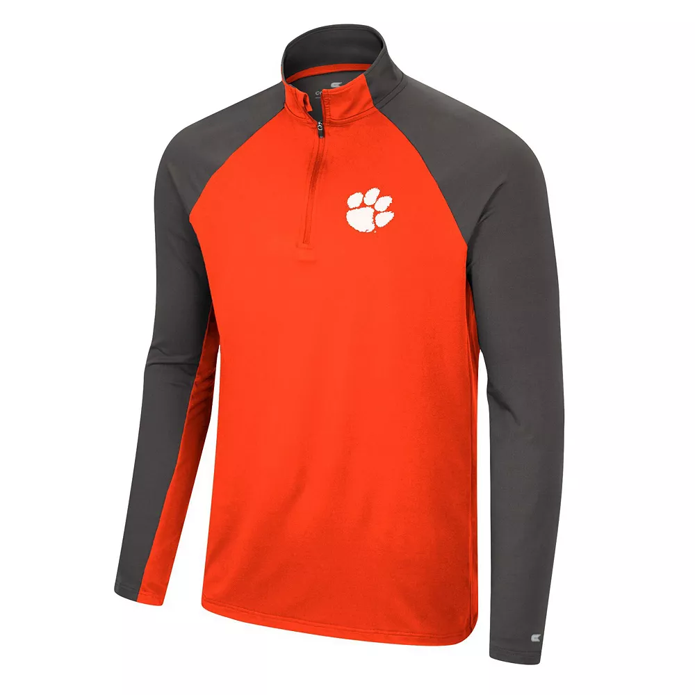 Men's Colosseum Orange/Charcoal Clemson Tigers Two Yutes Raglan Quarter-Zip Windshirt - Image 3