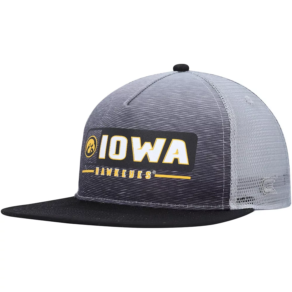 Men's Colosseum Black/Gray Iowa Hawkeyes Snapback Hat - Image 2