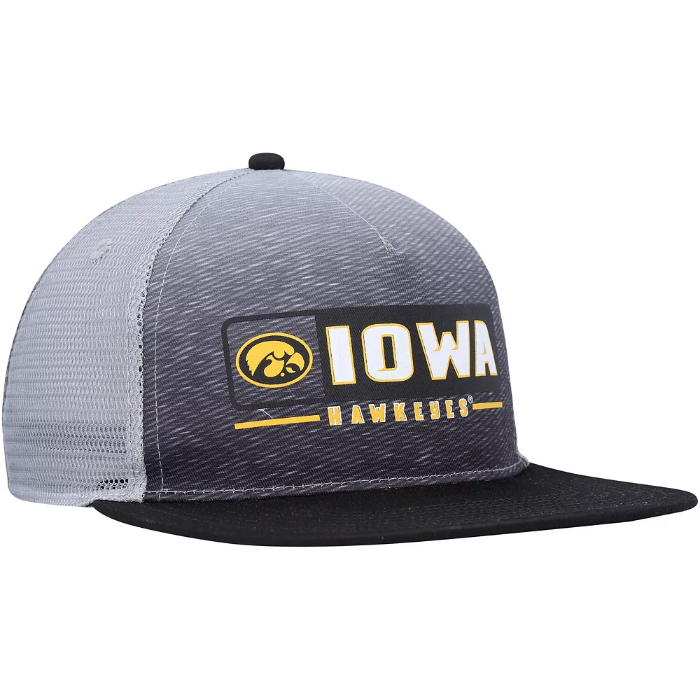 Men's Colosseum Black/Gray Iowa Hawkeyes Snapback Hat - Image 4