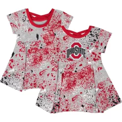 Girls Infant Colosseum Gray Ohio State Buckeyes Sweet Pea Dress